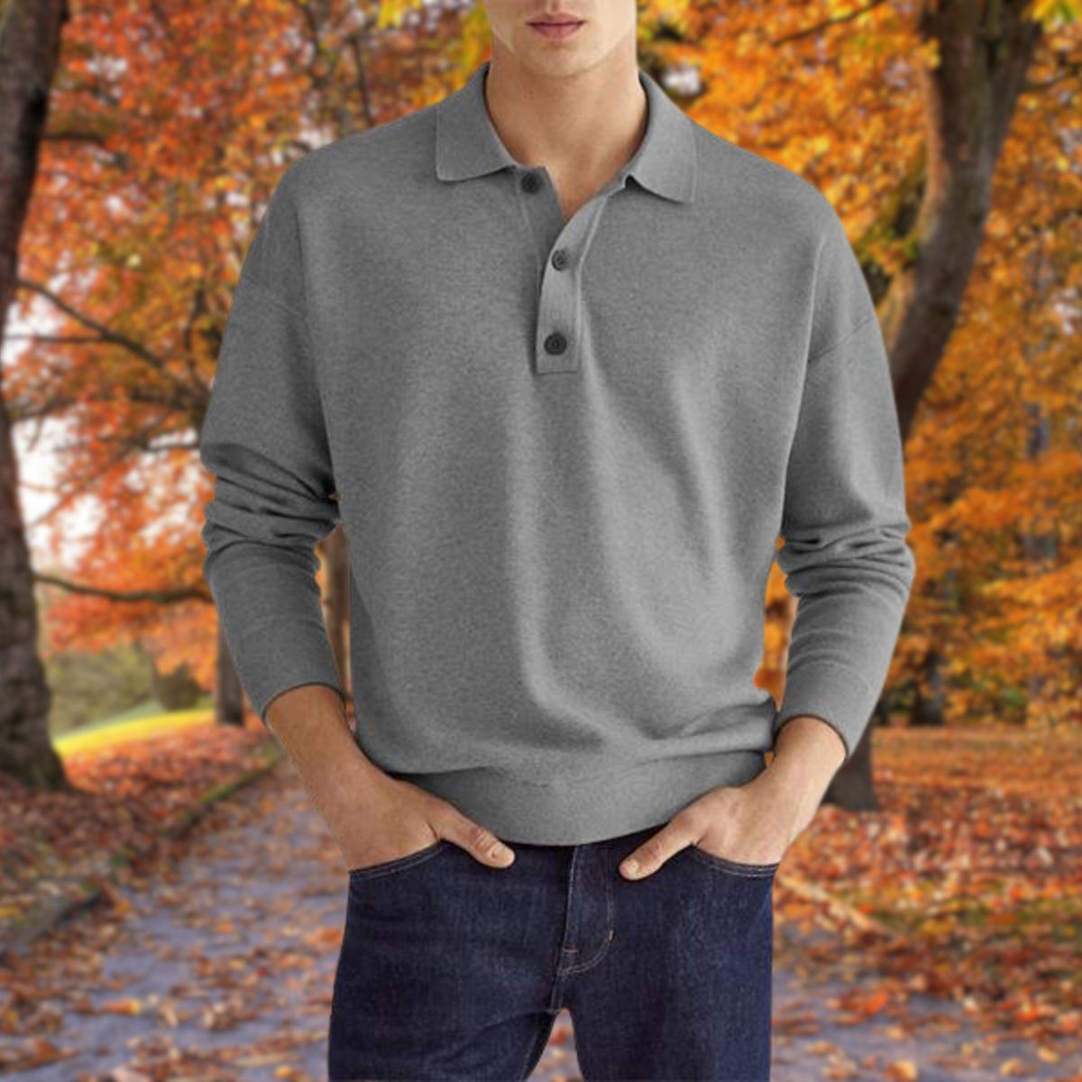 Sweter Męski | Z Kołnierzem Polo i Krótkim Zapięciem, Miękki w Dotyku