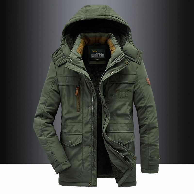 Kurtka Męska | Model Parka z Regulowanym Kapturem, Liczne Kieszenie