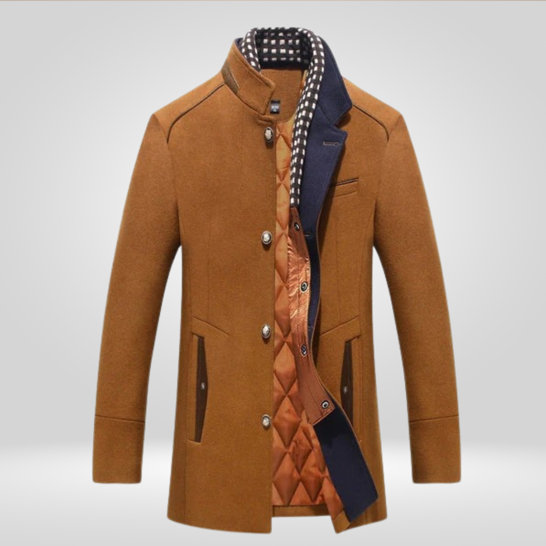 Kurtka Męska | Slim Fit, Średnia Długość i Odpinany Kołnierz na Zamek