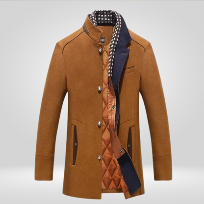 Kurtka Męska | Slim Fit, Średnia Długość i Odpinany Kołnierz na Zamek