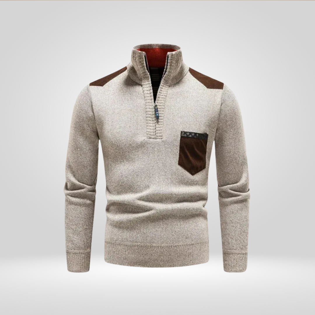 Sweter Męski | Prosta Linia Kroju, Długie Rękawy i Model Pullover