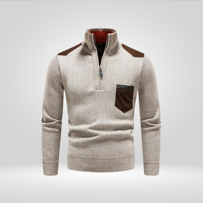 Sweter Męski | Prosta Linia Kroju, Długie Rękawy i Model Pullover