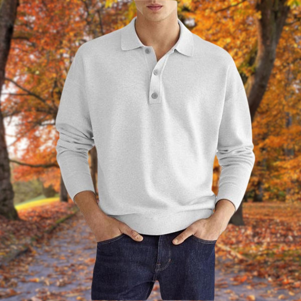 Sweter Męski | Z Kołnierzem Polo i Krótkim Zapięciem, Miękki w Dotyku