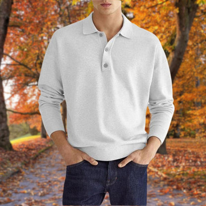 Sweter Męski | Z Kołnierzem Polo i Krótkim Zapięciem, Miękki w Dotyku
