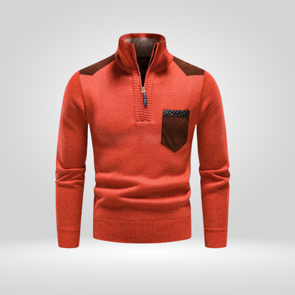 Sweter Męski | Prosta Linia Kroju, Długie Rękawy i Model Pullover