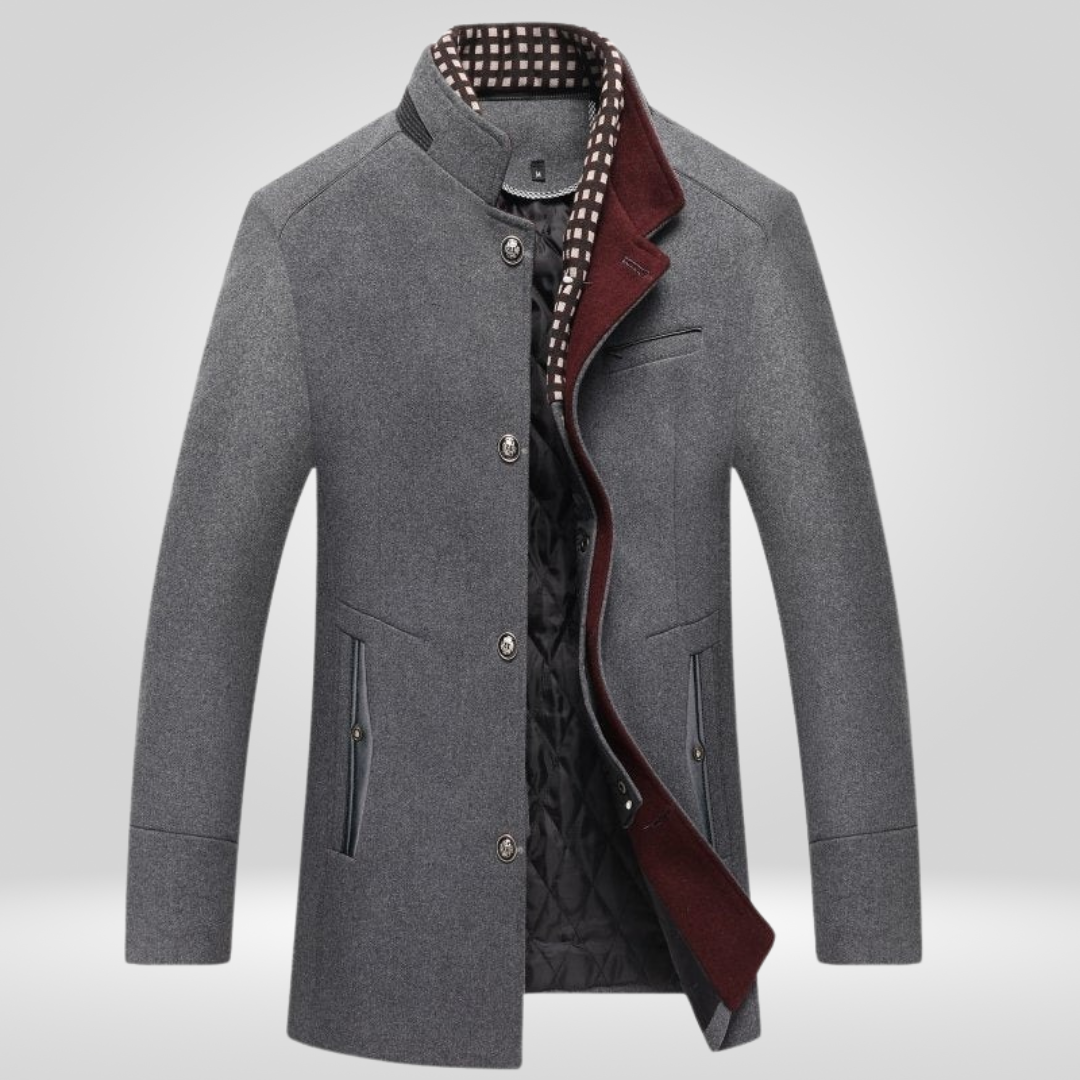 Kurtka Męska | Slim Fit, Średnia Długość i Odpinany Kołnierz na Zamek