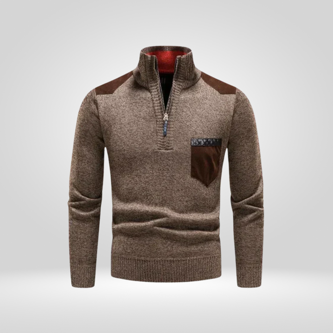 Sweter Męski | Prosta Linia Kroju, Długie Rękawy i Model Pullover