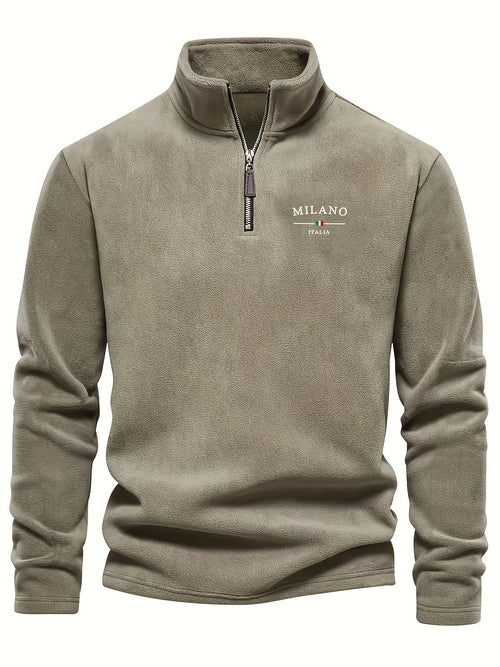 Sweter Męski | Pół Zip przy Szyi z Miękką Dzianiną