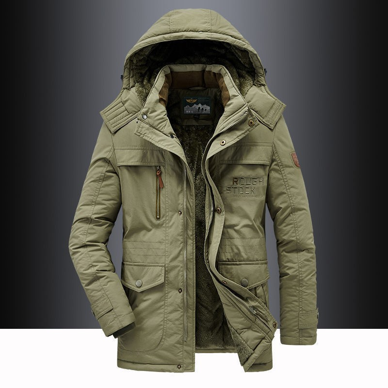 Kurtka Męska | Model Parka z Regulowanym Kapturem, Liczne Kieszenie