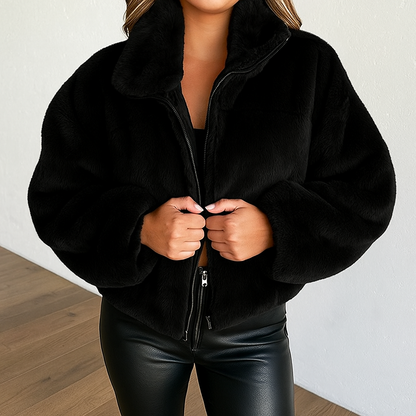 Kurtka Damska | Oversize Fit z Miękką Podszewką Wewnętrzną