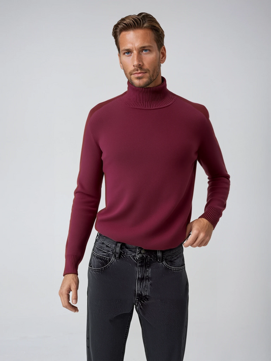 Sweter Męski | Kołnierz z Wykończonymi Krawędziami