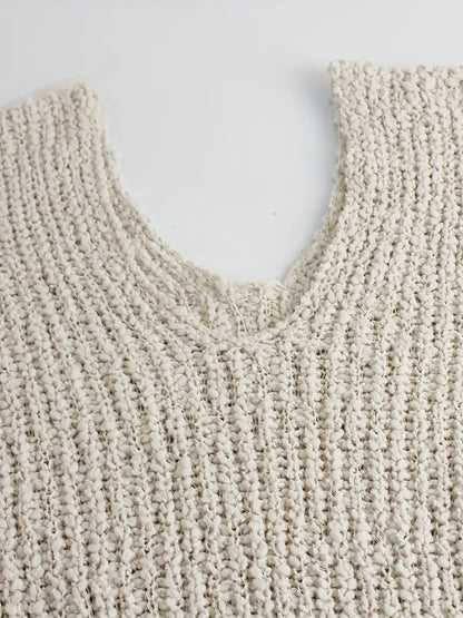 Sweter Damski | Odkryte Ramiona, Gruby Splot i Krój Oversize