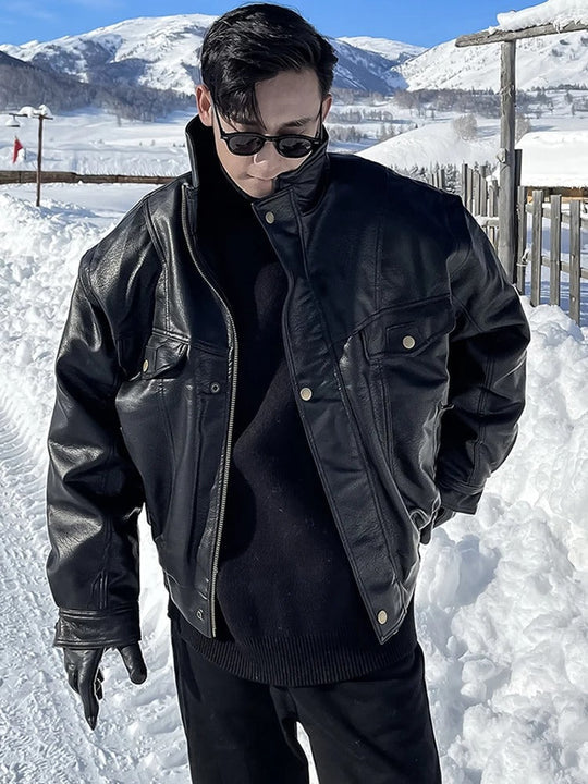 Kurtka Męska | Oversize Fit z Guzikami i Praktycznymi Kieszeniami