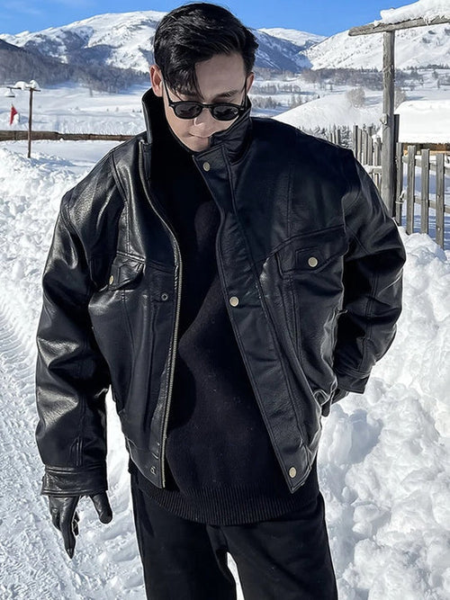Kurtka Męska | Oversize Fit z Guzikami i Praktycznymi Kieszeniami