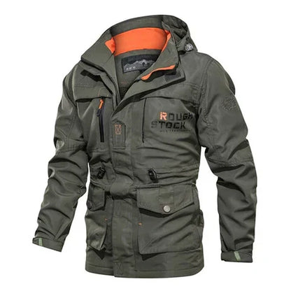 Kurtka Męska | Outdoorowy Styl z Regulowanym Kapturem i Kieszeniami
