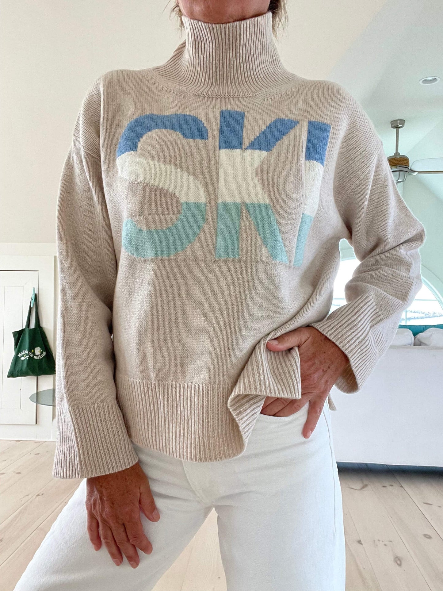 Sweter Damski | Kołnierz Golf z Relaksowym Krojem i Długim Rękawem