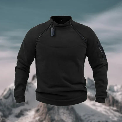 Sweter Męski | Polar z Pół Zamkiem i Wysokim Kołnierzem