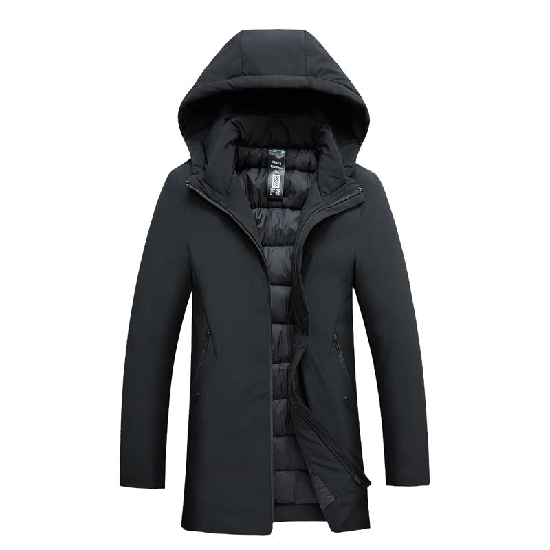 Kurtka Męska | Slim Fit, z Odpinanym Kapturem i Ukrytym Zapięciem