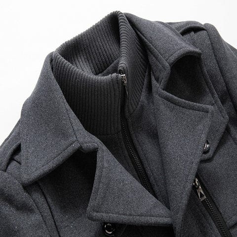 Kurtka Męska | Slim Fit, Ustrukturyzowany Kołnierz, Zamek i Guziki