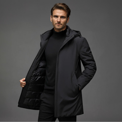 Kurtka Męska | Slim Fit, z Odpinanym Kapturem i Ukrytym Zapięciem