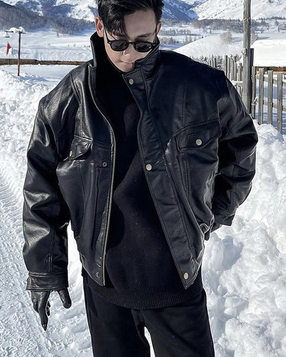 Kurtka Męska | Oversize Fit z Guzikami i Praktycznymi Kieszeniami