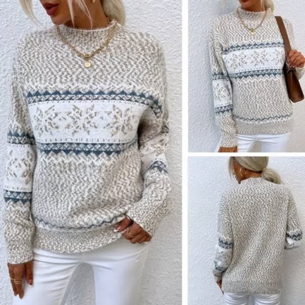 Sweter Damski | Kaszmirowa Mieszanka, Klasyczny Krój i Okrągły Dekolt