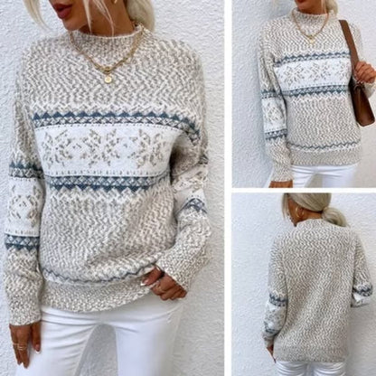 Sweter Damski | Kaszmirowa Mieszanka, Klasyczny Krój i Okrągły Dekolt