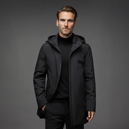 Kurtka Męska | Slim Fit, z Odpinanym Kapturem i Ukrytym Zapięciem