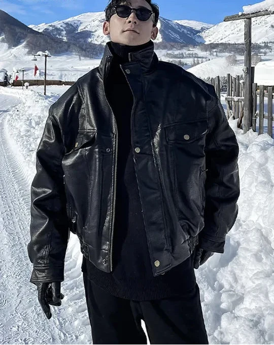 Kurtka Męska | Oversize Fit z Guzikami i Praktycznymi Kieszeniami