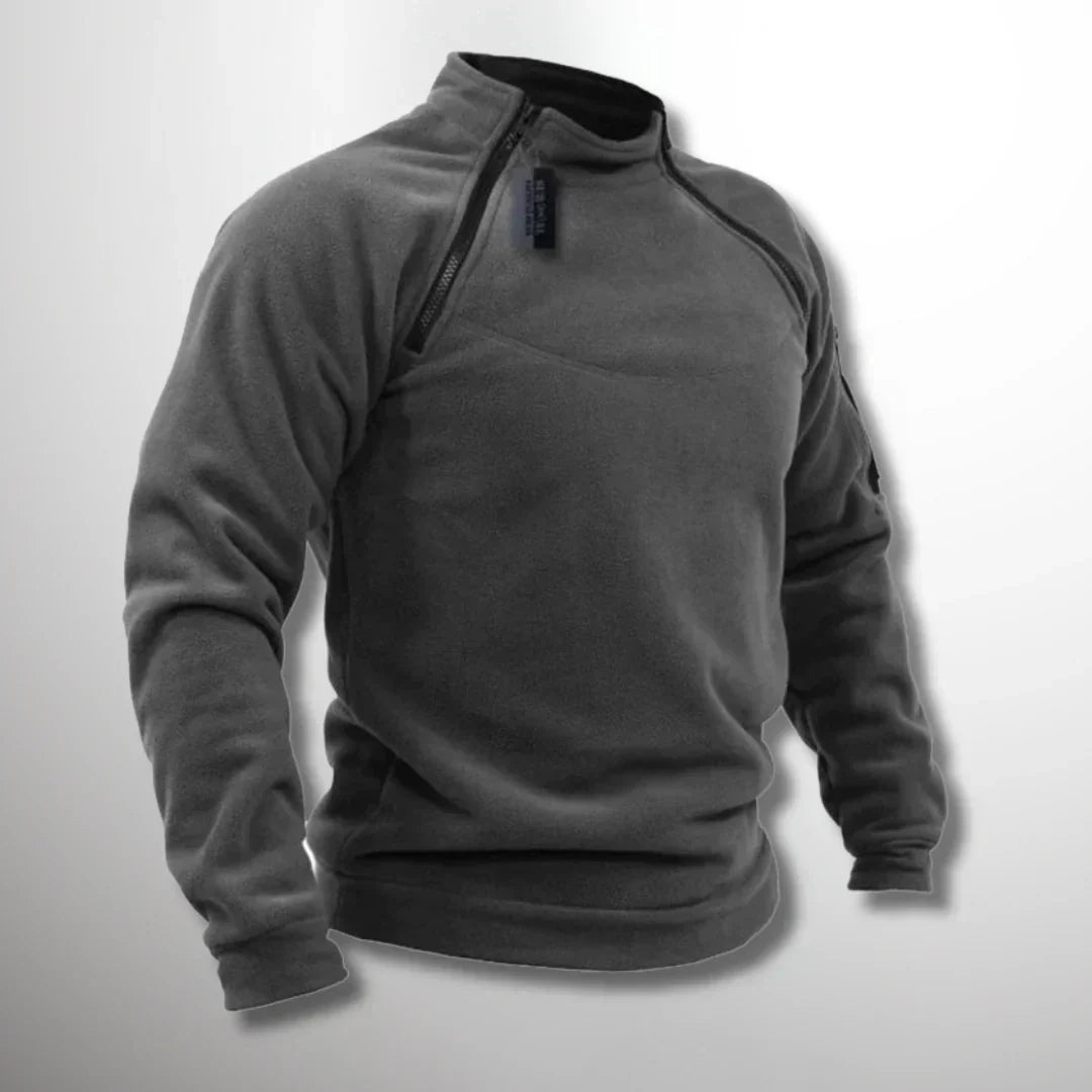 Sweter Męski | Polar z Pół Zamkiem i Wysokim Kołnierzem