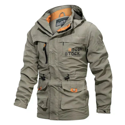 Kurtka Męska | Outdoorowy Styl z Regulowanym Kapturem i Kieszeniami