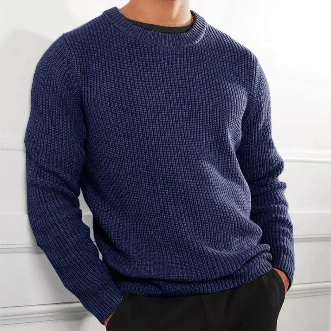 Sweter Męski | Prosta Linia Kroju, Okrągły Dekolt i Model Pullover