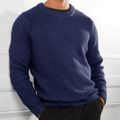 Sweter Męski | Prosta Linia Kroju, Okrągły Dekolt i Model Pullover