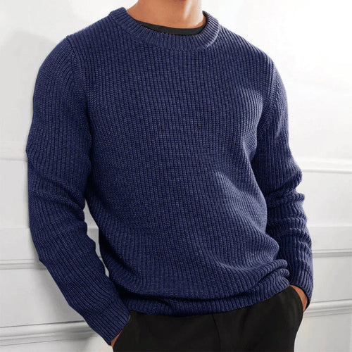 Sweter Męski | Prosta Linia Kroju, Okrągły Dekolt i Model Pullover