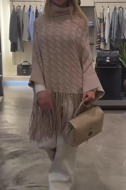 Sweter Damski | Teksturowana Dzianina, Okrągły Dekolt i Długi Rękaw
