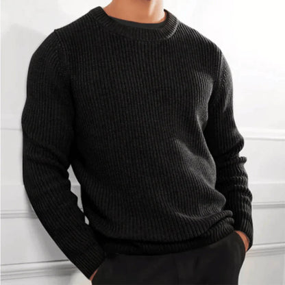 Sweter Męski | Prosta Linia Kroju, Okrągły Dekolt i Model Pullover