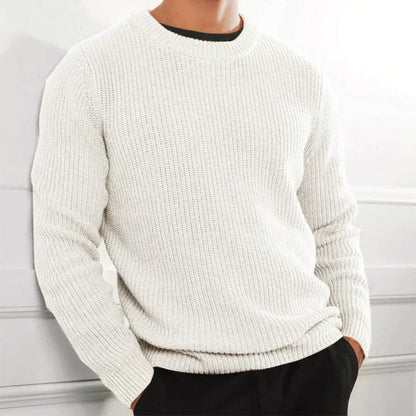 Sweter Męski | Prosta Linia Kroju, Okrągły Dekolt i Model Pullover