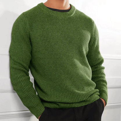 Sweter Męski | Prosta Linia Kroju, Okrągły Dekolt i Model Pullover