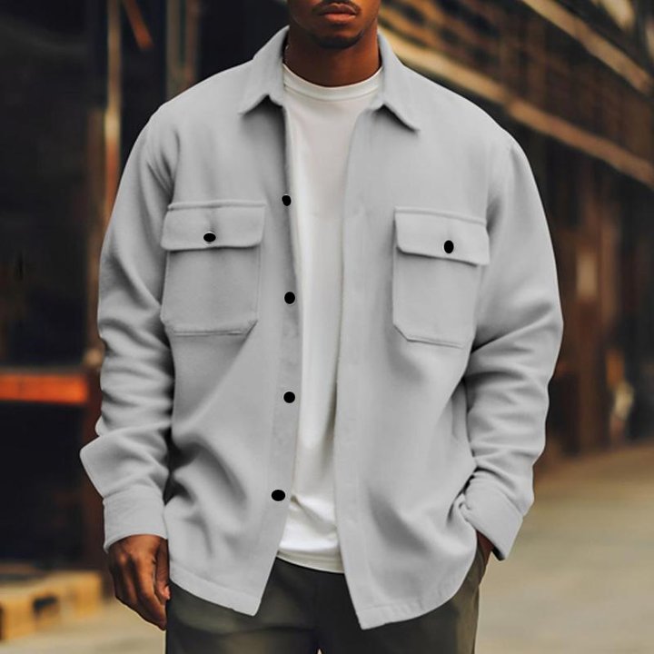 Kurtka Męska | Oversize Fit, Dwufunkcyjny Model z Kieszeniami na Guzik