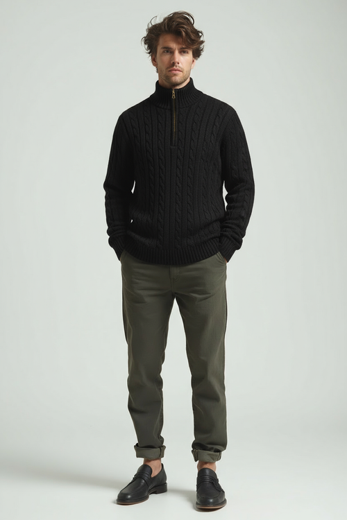 Sweter Męski | Prosty Krój Regular Fit bez Dodatkowych Detali