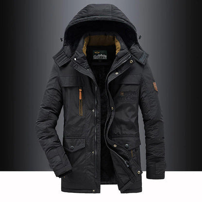 Kurtka Męska | Model Parka z Regulowanym Kapturem, Liczne Kieszenie