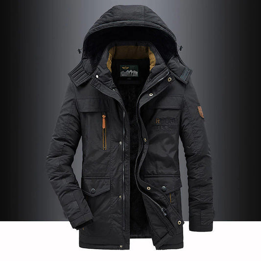 Kurtka Męska | Model Parka z Regulowanym Kapturem, Liczne Kieszenie